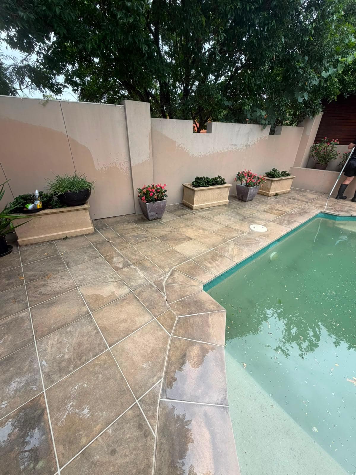 Pool deck before