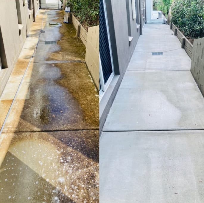Pressure washing concrete and pavers