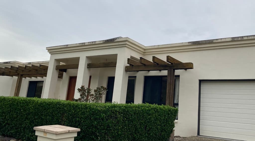 Rendered house exterior before washing